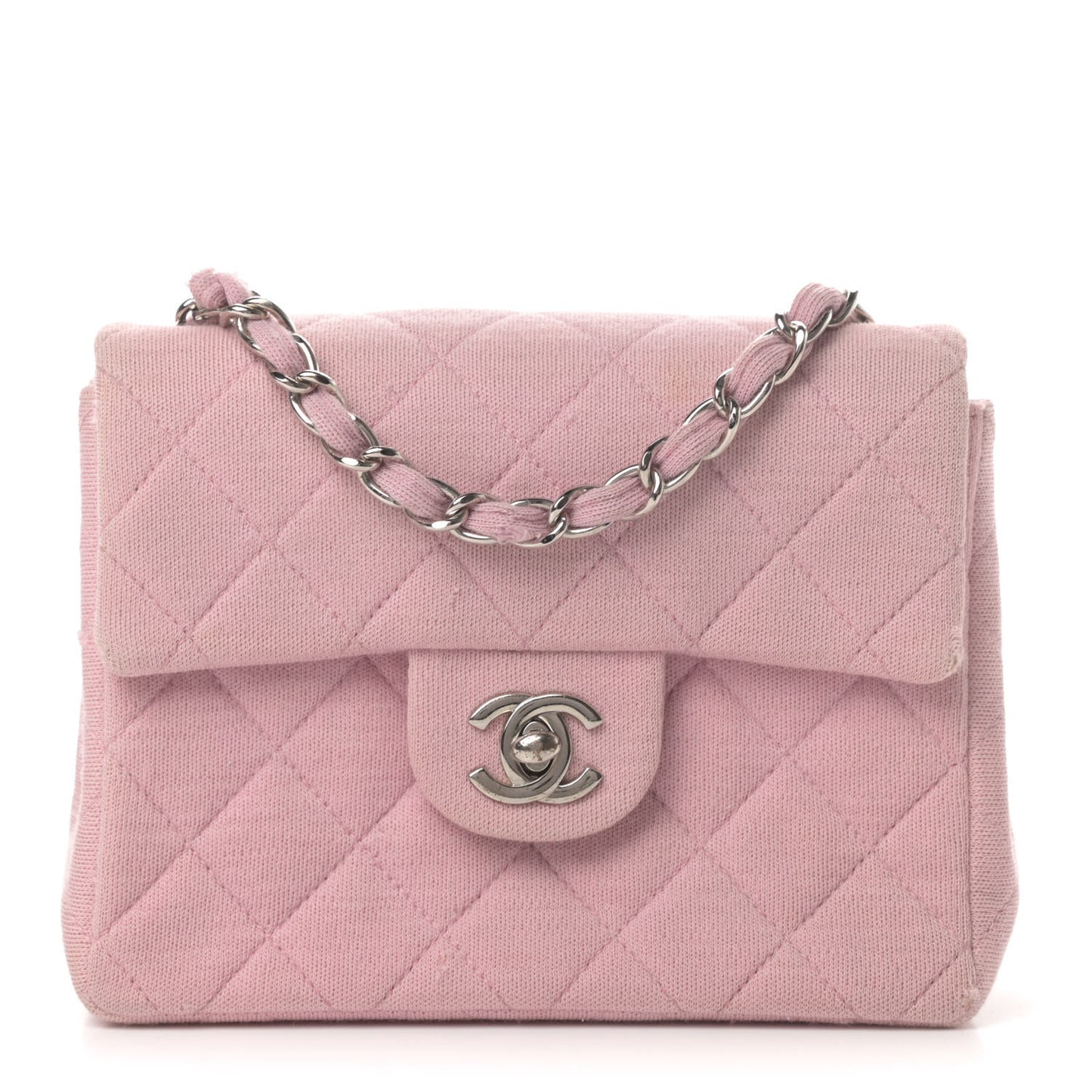 Jersey Quilted Mini Square Flap Pink