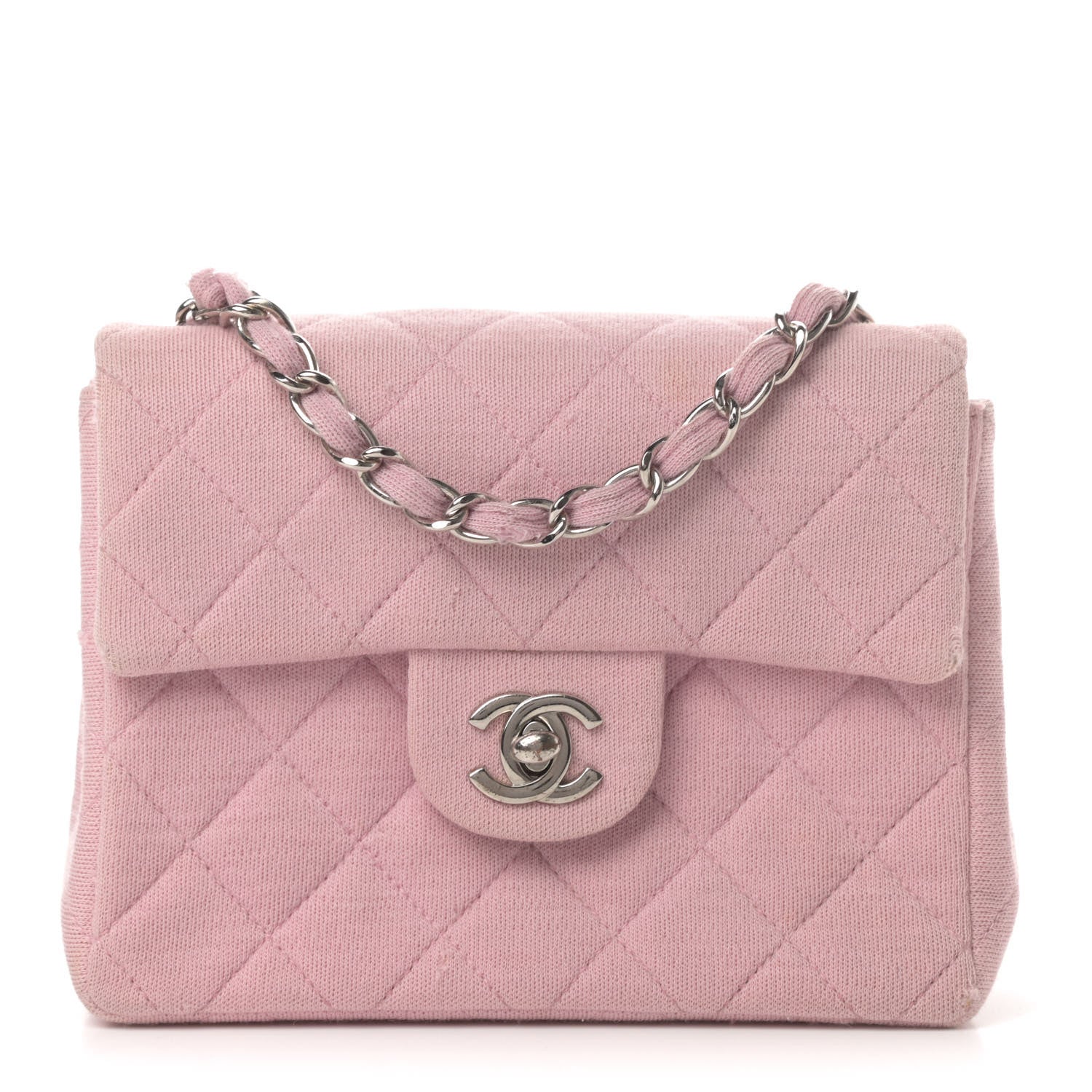 Chanel Jersey Quilted Mini Square Flap Pink 1 of 6