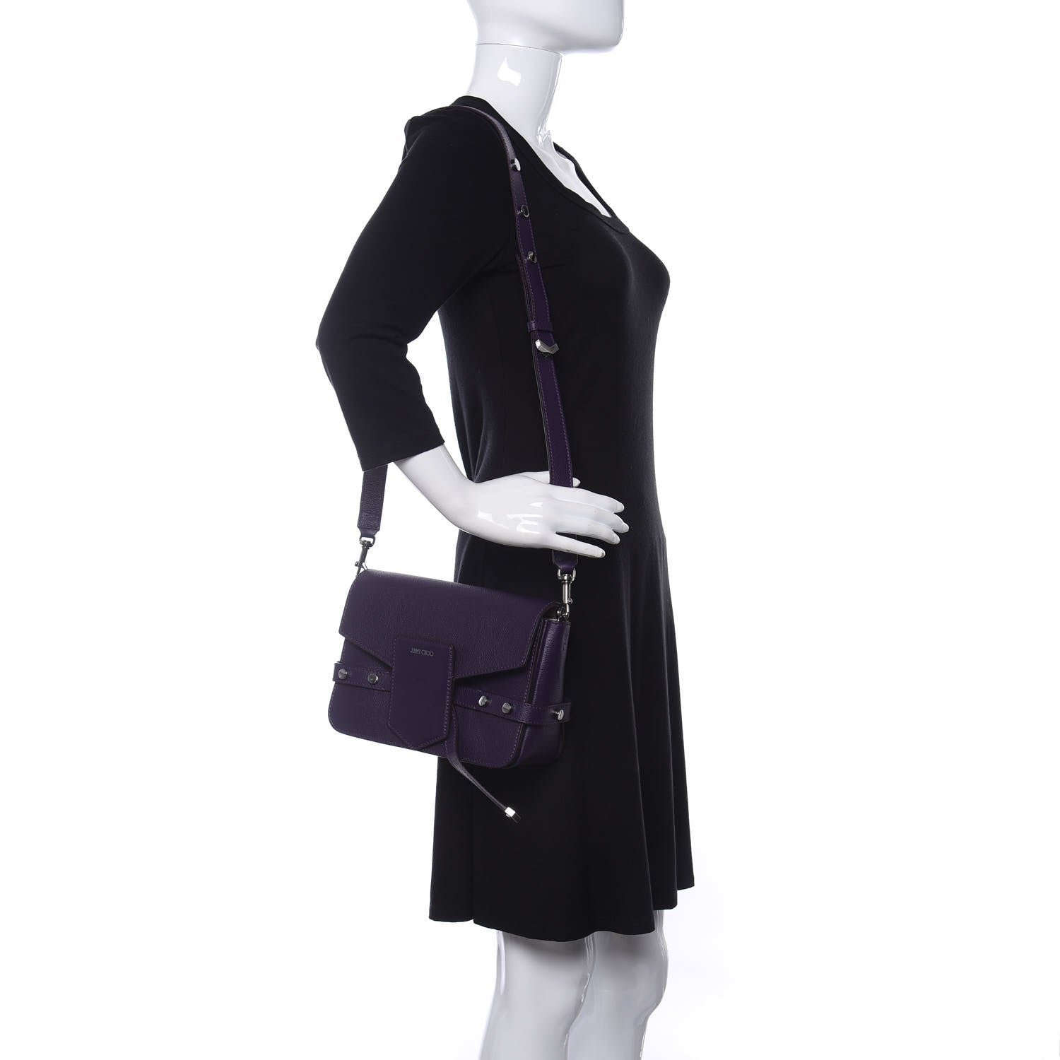 Jimmy Choo Soft Grained Calfskin Lexie Crossbody Amethyst 2 of 10