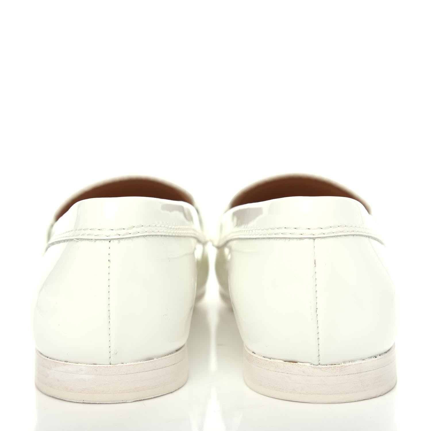 Chanel Patent CC Mocassin Loafers 35.5 White 6 of 10