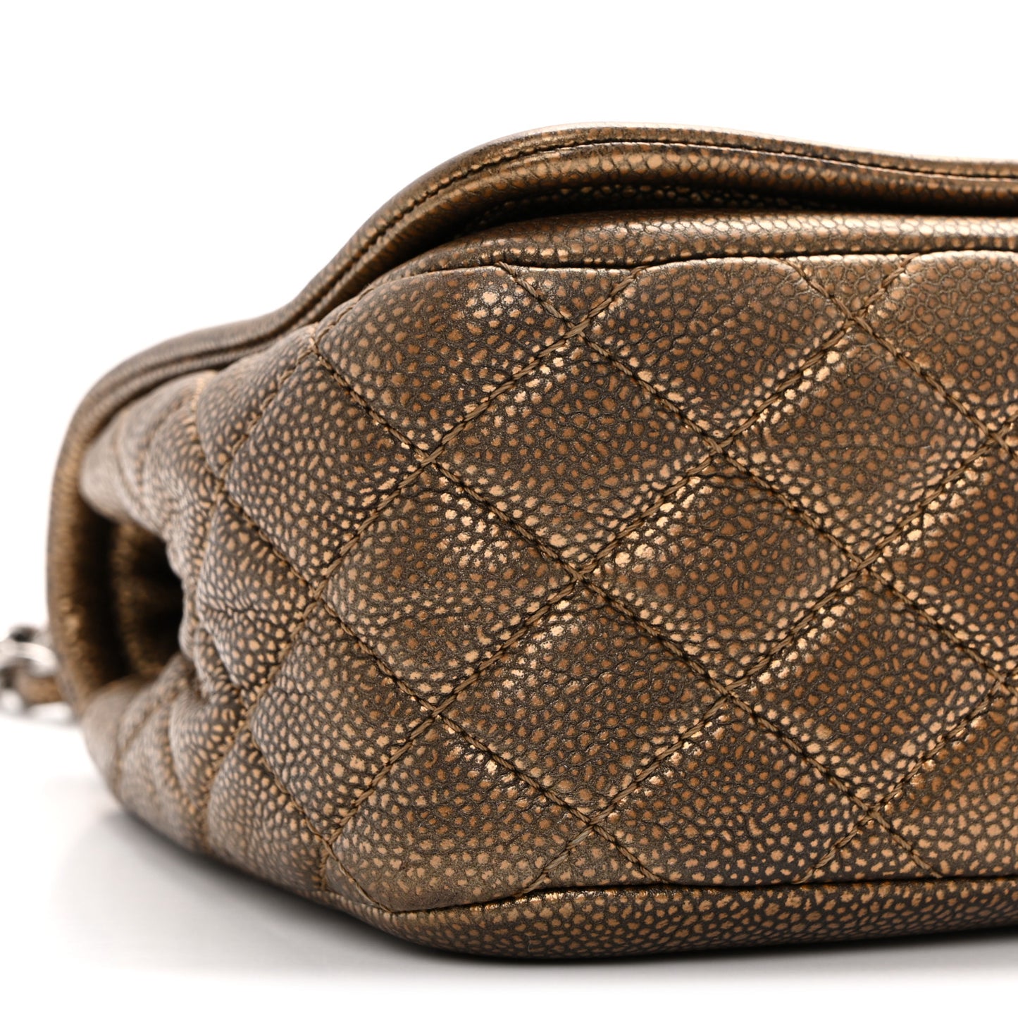 Metallic Caviar Medium Timeless CC Flap Bronze