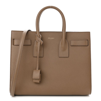 Saint Laurent Grained Calfskin Small Sac De Jour Taupe 1 of 9
