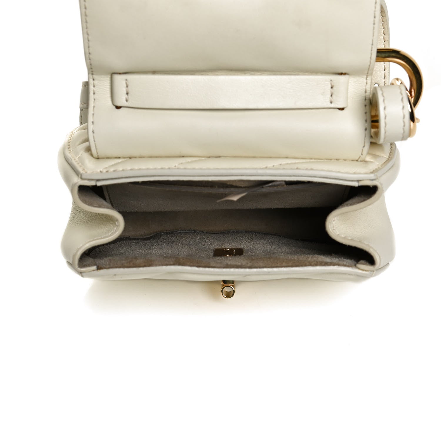 Chloe Calfskin Quilted Nano Drew Bijou Shoulder Bag Natural White 4 of 10