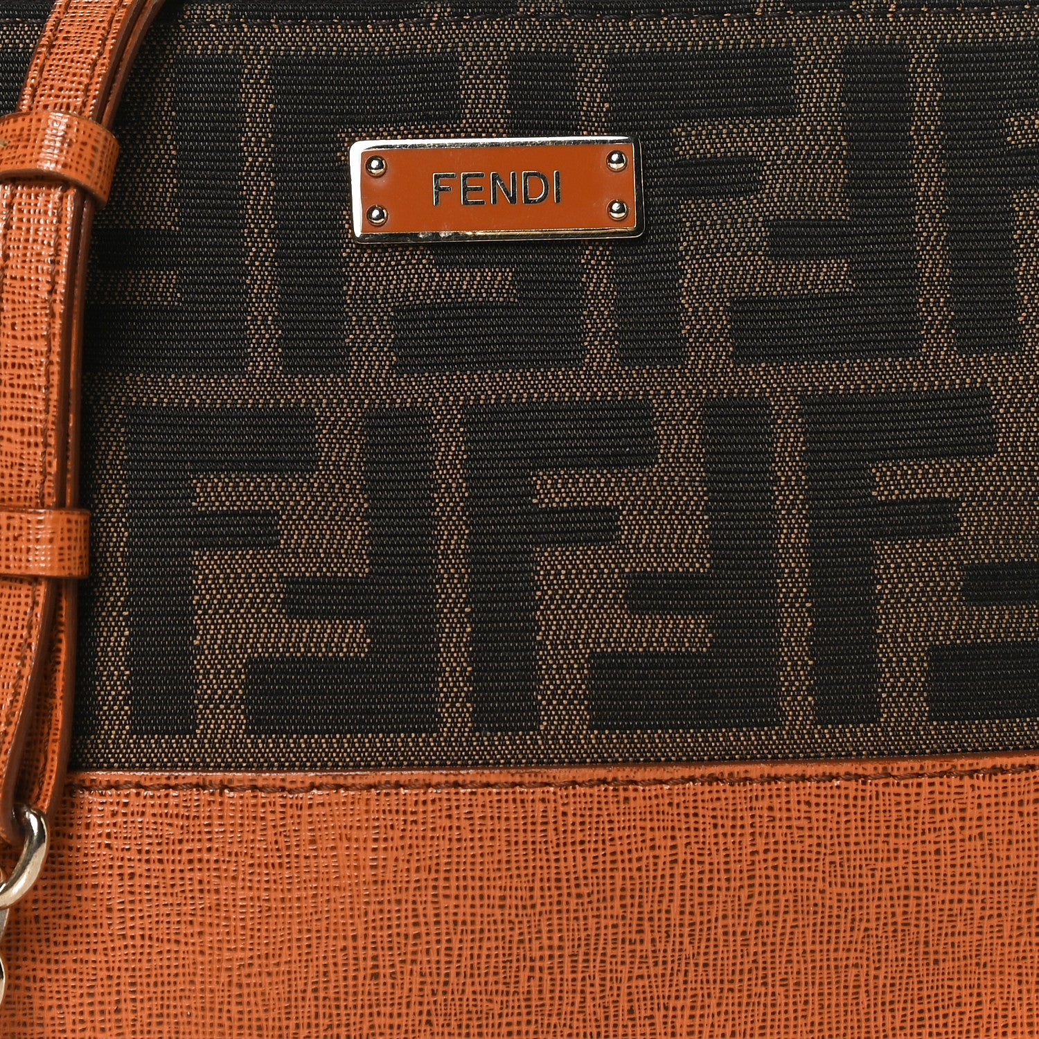 Fendi Zucca Vitello Elite Crossbody Tobacco 7 of 15