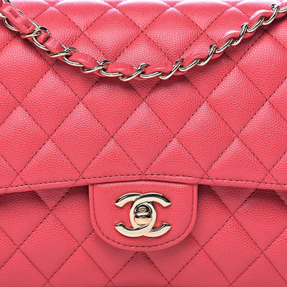 Chanel Caviar Quilted Medium Double Flap Dark Pink 10 of 10