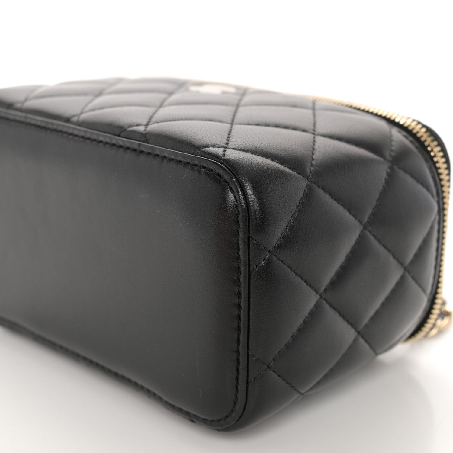 Chanel Lambskin Quilted Small Vanity Case With Chain Black 10 of 10