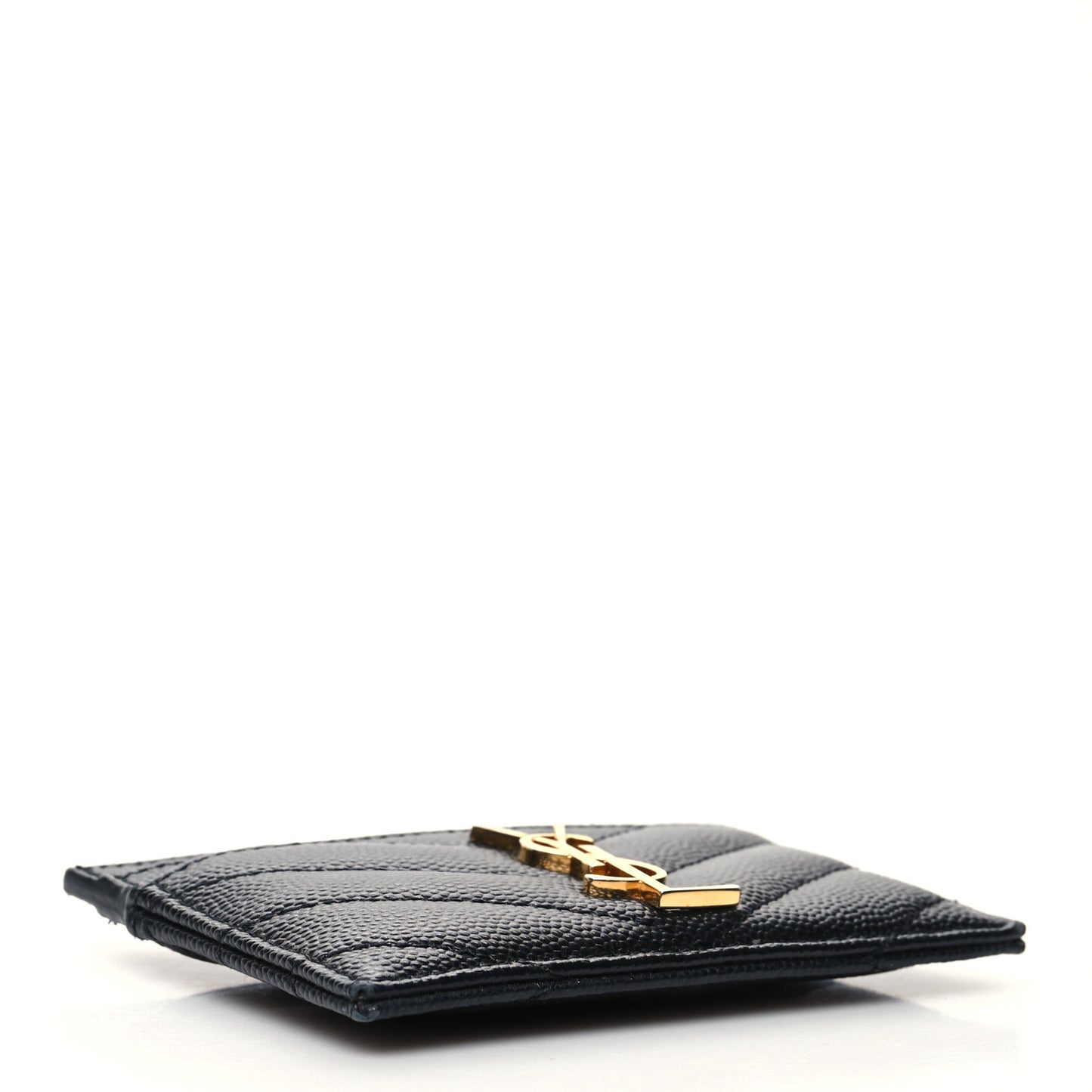 Grain De Poudre Matelasse Chevron Monogram Credit Card Case Black