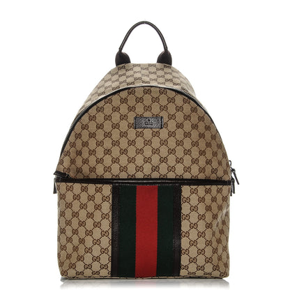 Gucci GG Monogram Web Medium Classic Backpack Brown 1 of 7