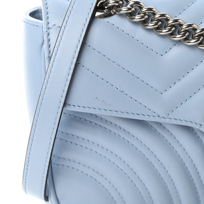 Gucci Calfskin Matelasse Small GG Marmont Shoulder Bag Porcelain Light Blue 10 of 11
