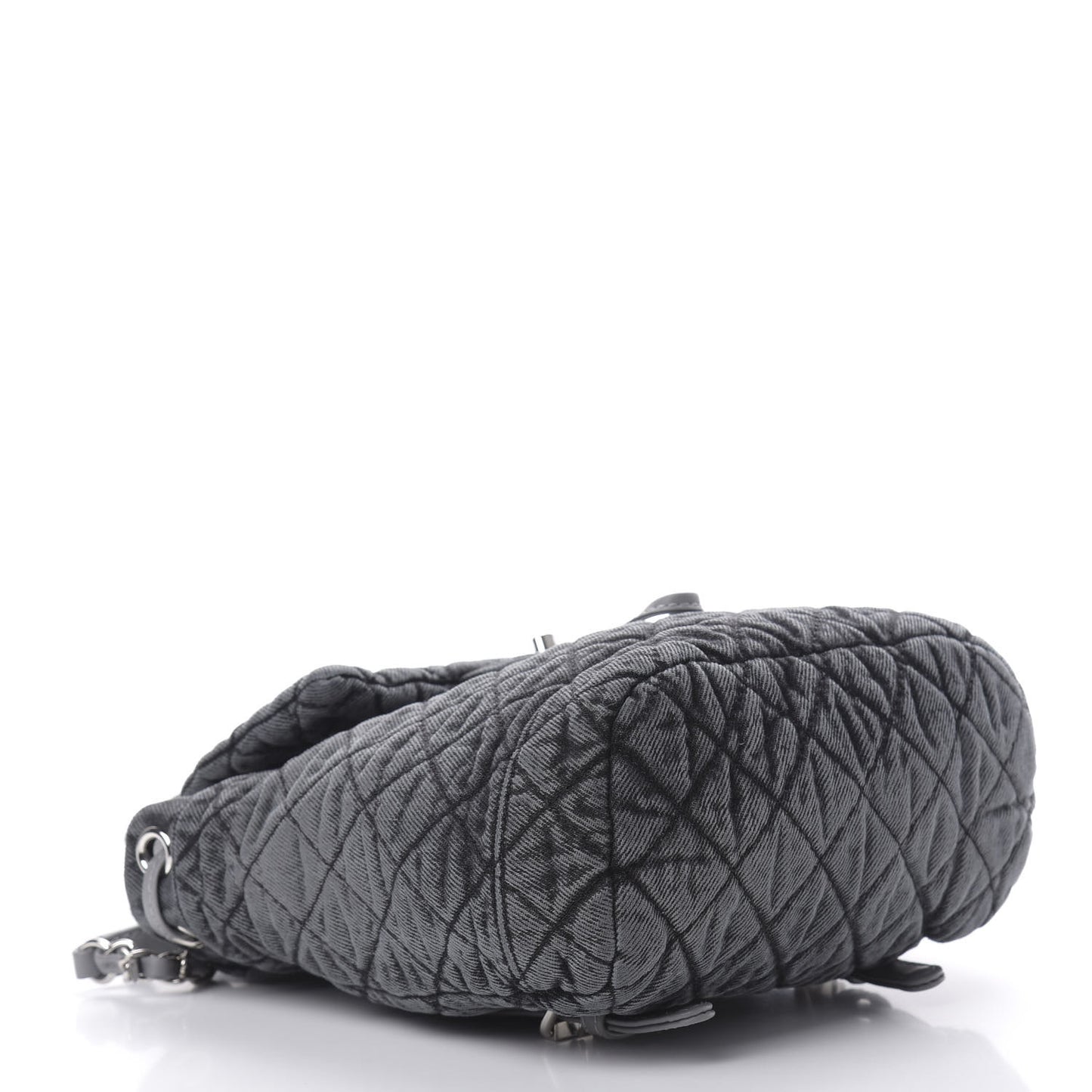 Washed Denim Quilted Denimpression Backpack Lilac Black