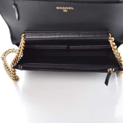 Chanel Caviar Quilted Boy Wallet On Chain WOC Black 5 of 9