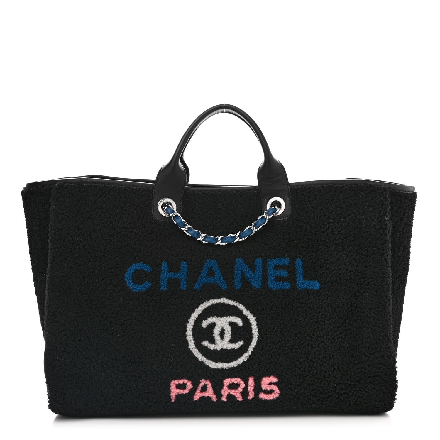 Chanel Shearling Large Deauville Tote Black 1 of 11