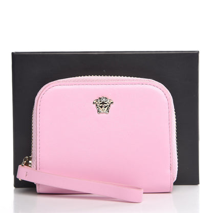 Versace Calfskin Medusa Compact Zip Around Wallet Pink 7 of 7