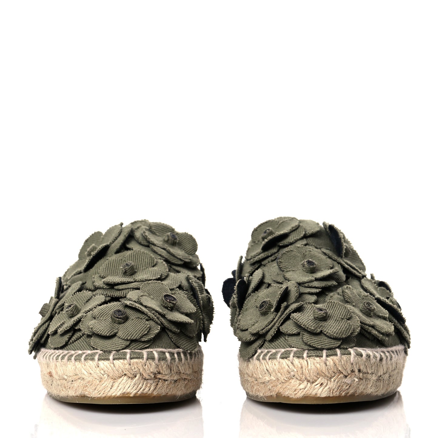 Fabric Camellia CC Espadrilles 40 Khaki