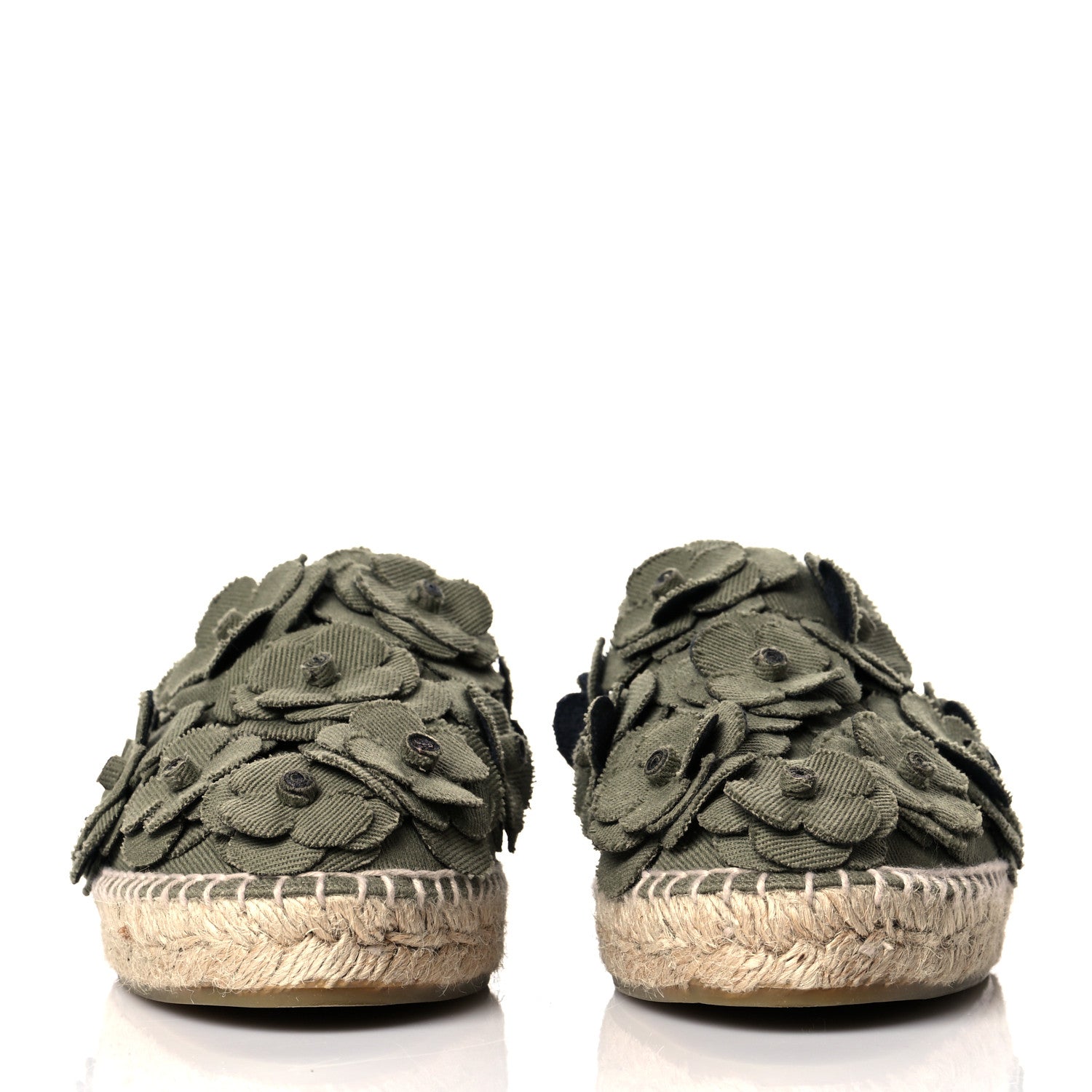 Chanel Fabric Camellia CC Espadrilles 40 Khaki 2 of 9