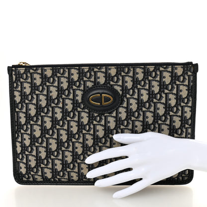 Christian Dior Oblique Monogram Pouch Clutch Blue 2 of 8