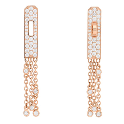 Hermes 18K Rose Gold Diamond Kelly Gavroche Pave Earrings 1 of 5
