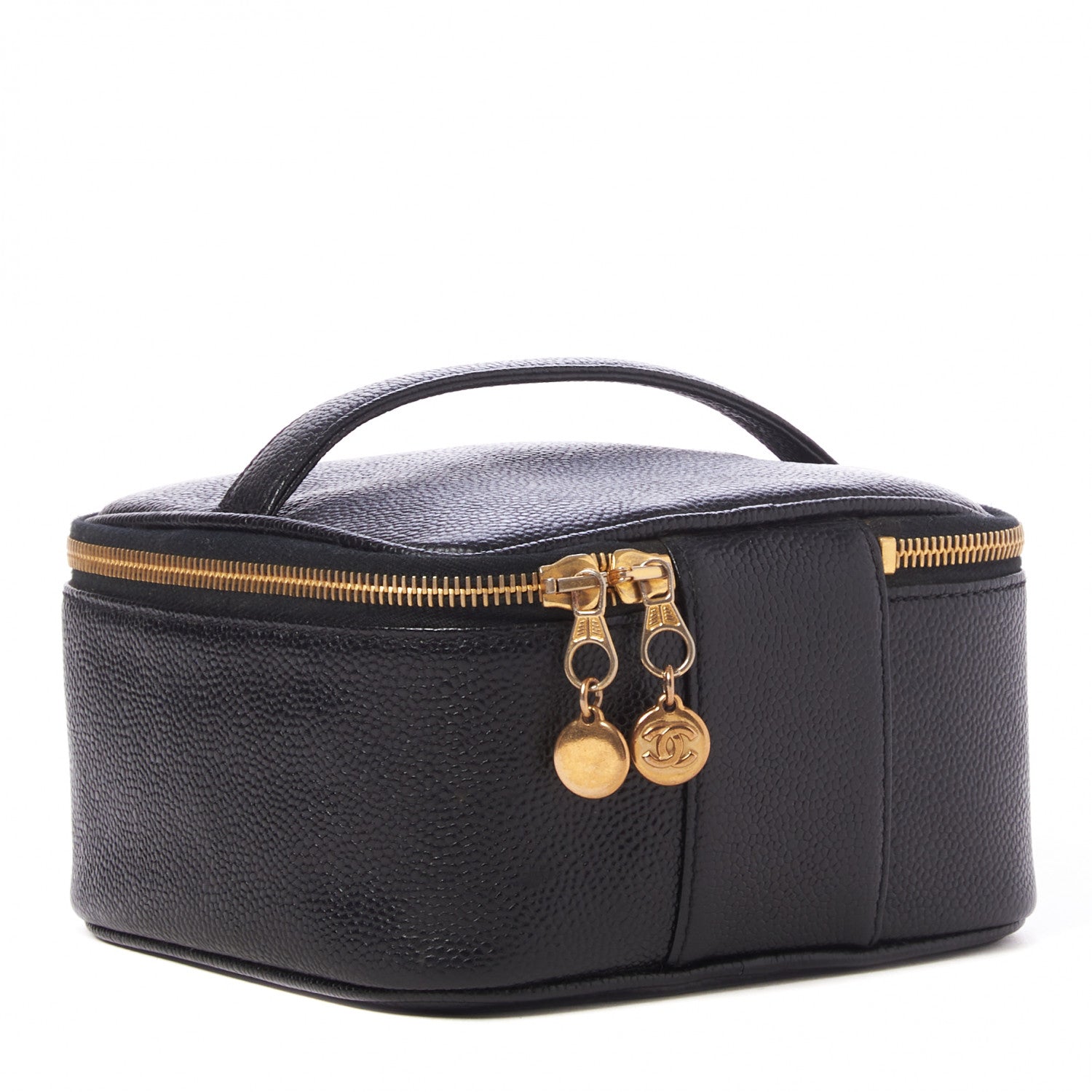 Chanel Caviar CC Vanity Cosmetic Case Black 2 of 9