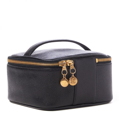 Chanel Caviar CC Vanity Cosmetic Case Black 2 of 9