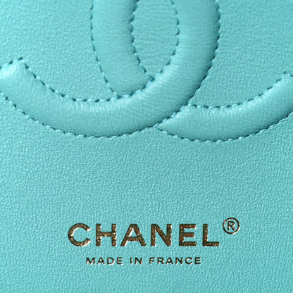 Chanel Caviar Flat Chevron Quilted Medium Double Flap Green 6 of 10