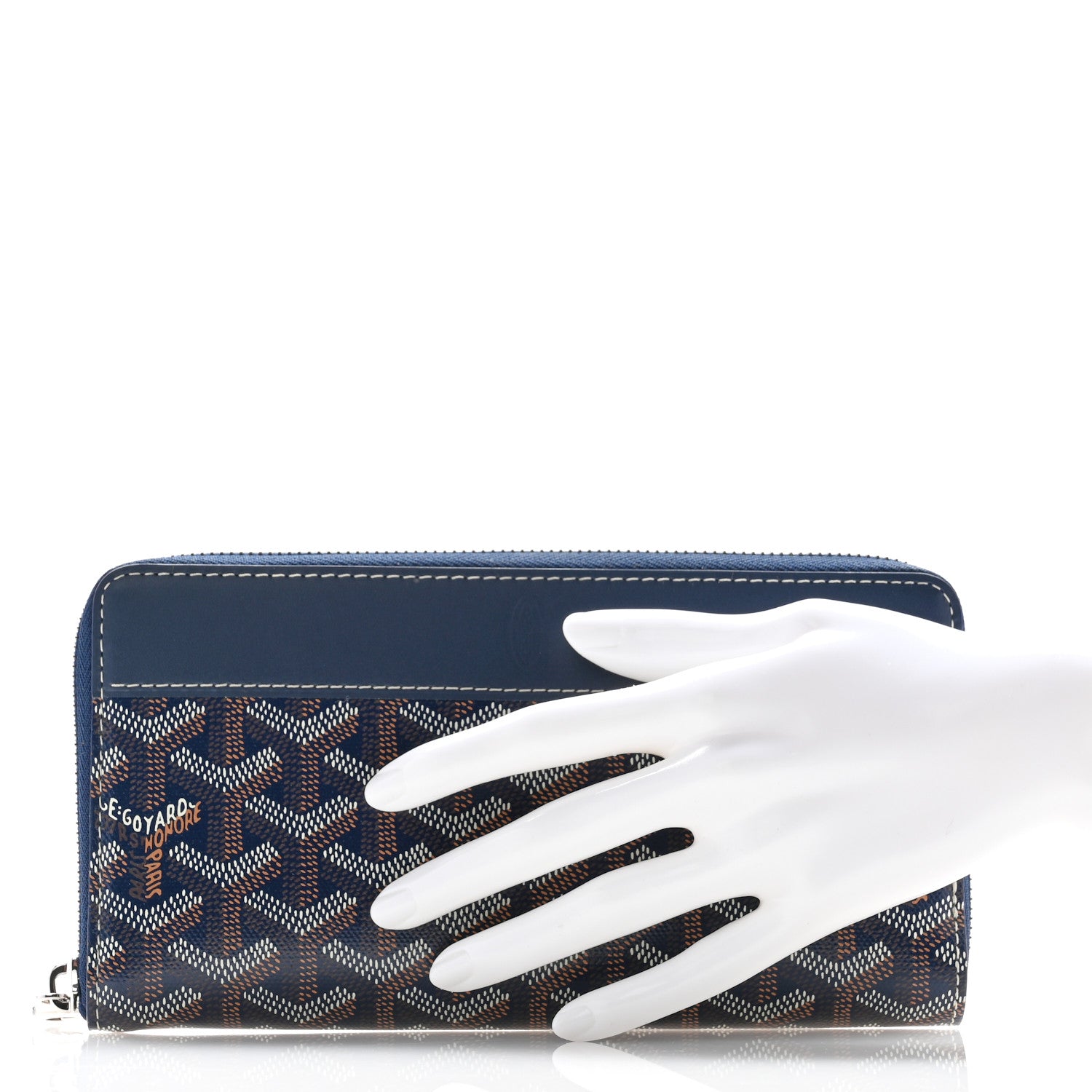 Goyard Goyardine Matignon Zip Around GM Wallet Navy 2 of 10