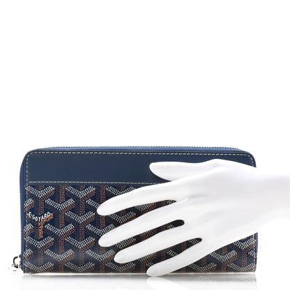 Goyard Goyardine Matignon Zip Around GM Wallet Navy 2 of 10