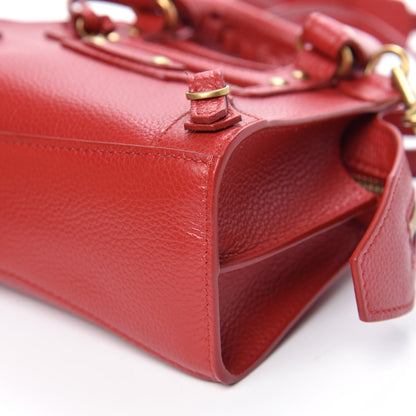 Balenciaga Grained Calfskin Neo Classic Gold Hardware Nano City Crossbody Medium Red 9 of 9
