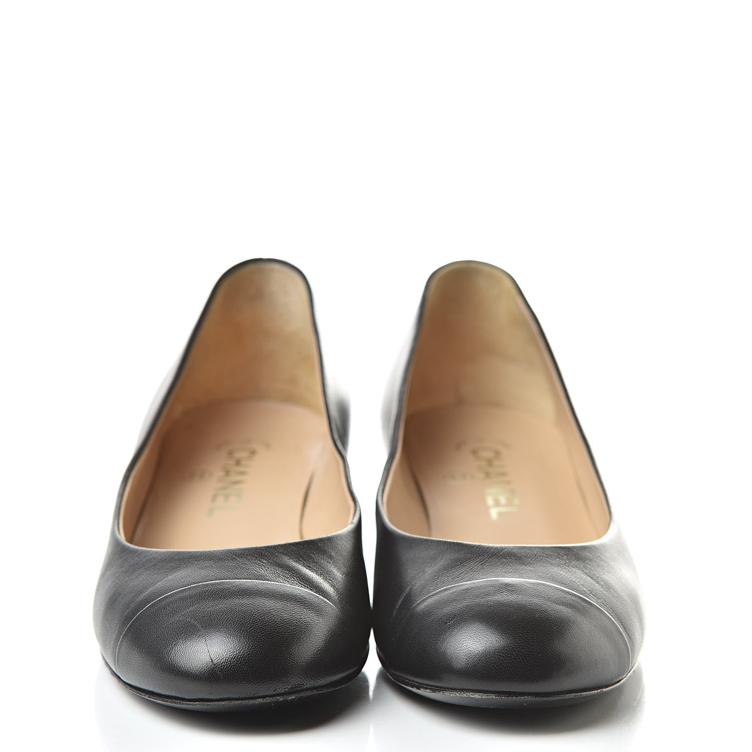 Chanel Lambskin Pearl CC Cap Toe Pump 36.5 Black 2 of 12