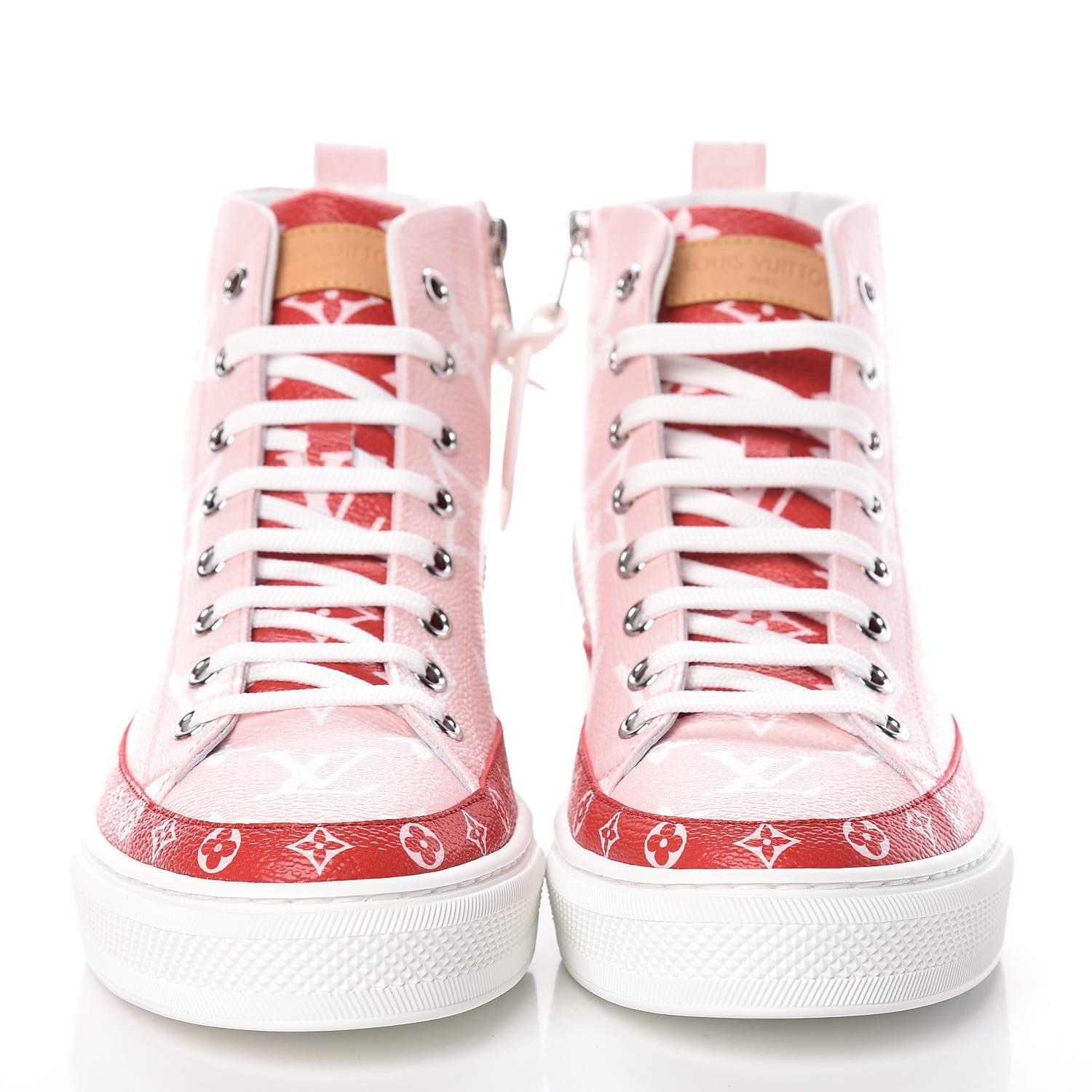 Louis Vuitton Monogram Giant Stellar Sneaker Boots 37.5 Rose Rouge 2 of 11