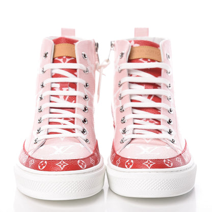 Louis Vuitton Monogram Giant Stellar Sneaker Boots 37.5 Rose Rouge 2 of 11