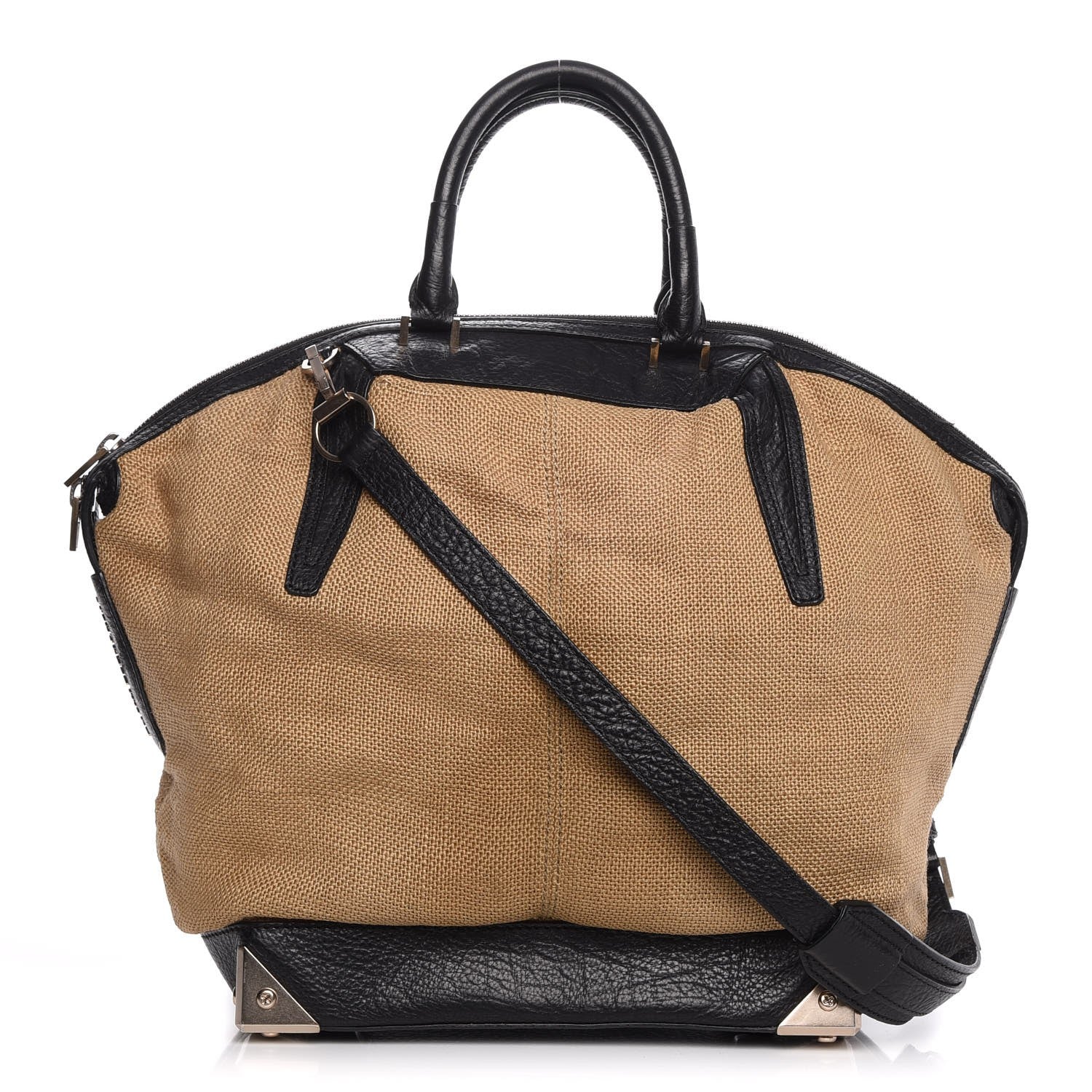 Alexander Wang Pebbled Calfskin Canvas Large Emile Khaki Silver Hardware 1 of 16