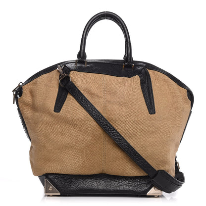 Alexander Wang Pebbled Calfskin Canvas Large Emile Khaki Silver Hardware 1 of 16