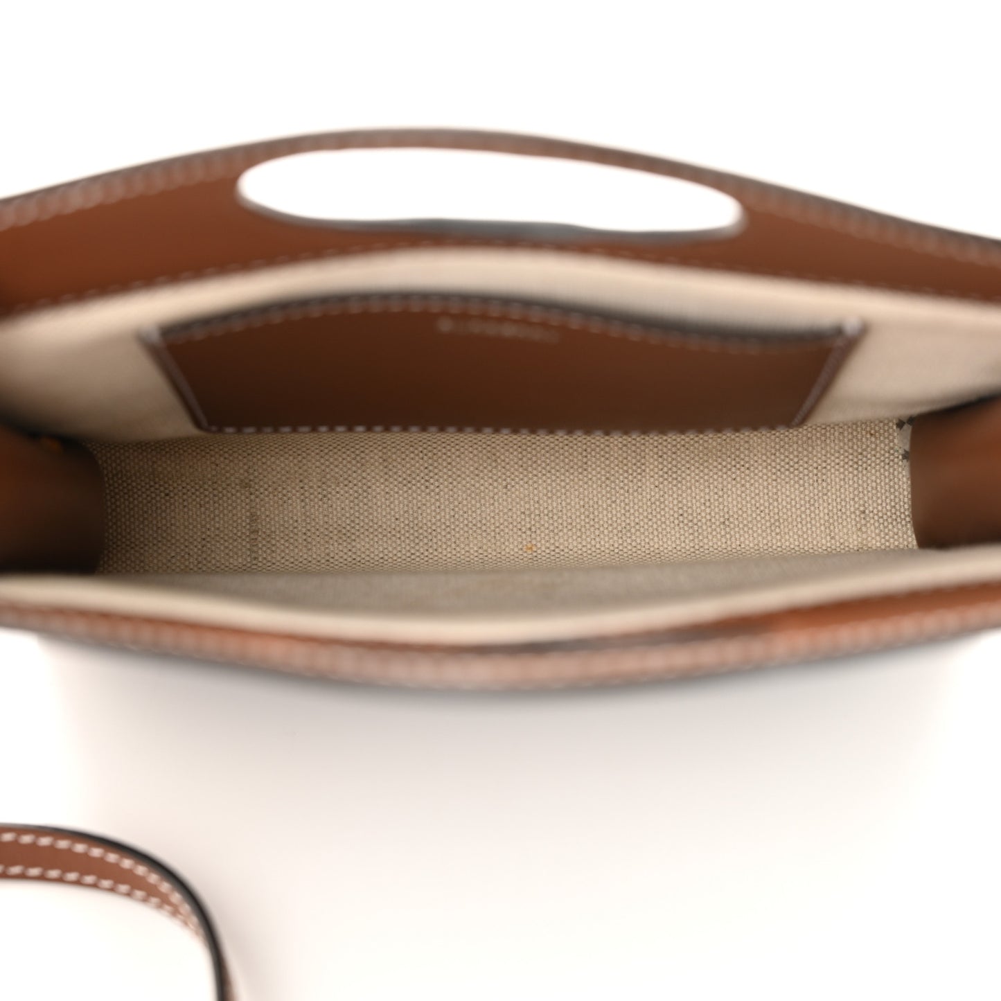Smooth Calfskin Canvas Two Tone Micro Pocket Bag Navy Tan