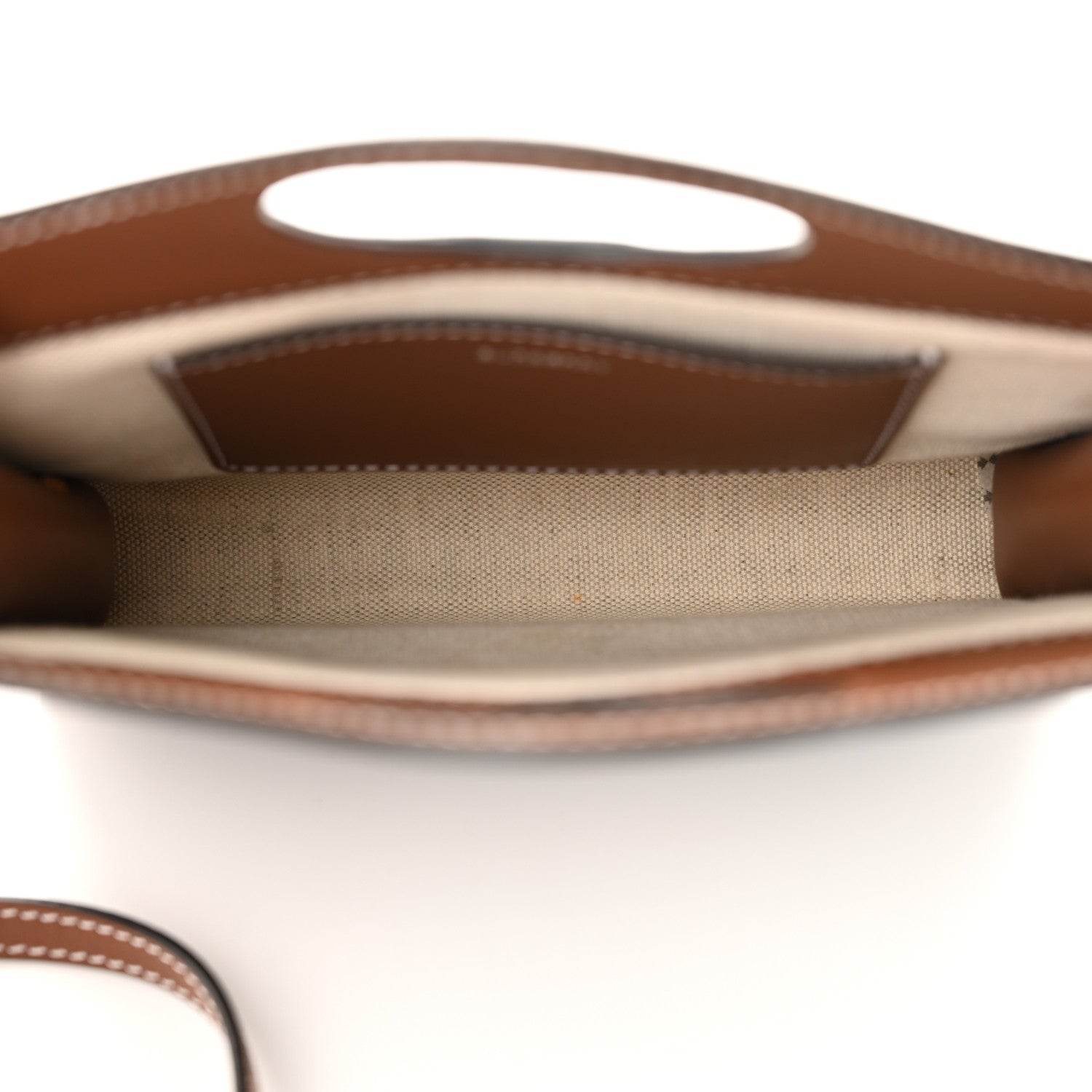Burberry Smooth Calfskin Canvas Two Tone Micro Pocket Bag Navy Tan 5 of 11