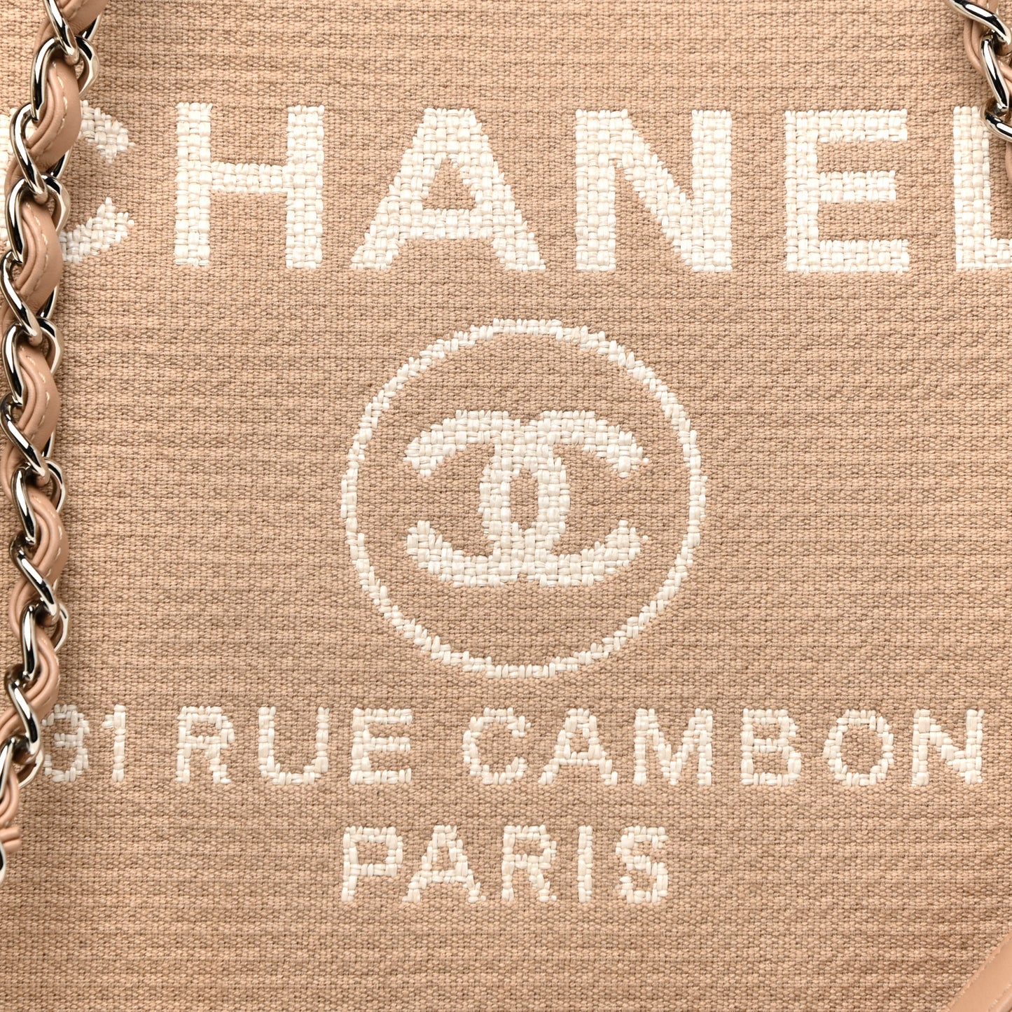 Mixed Fibers Medium Deauville Tote Beige