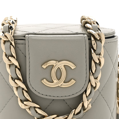 Chanel Lambskin Quilted Mini Vanity Case With Chain Grey 9 of 12
