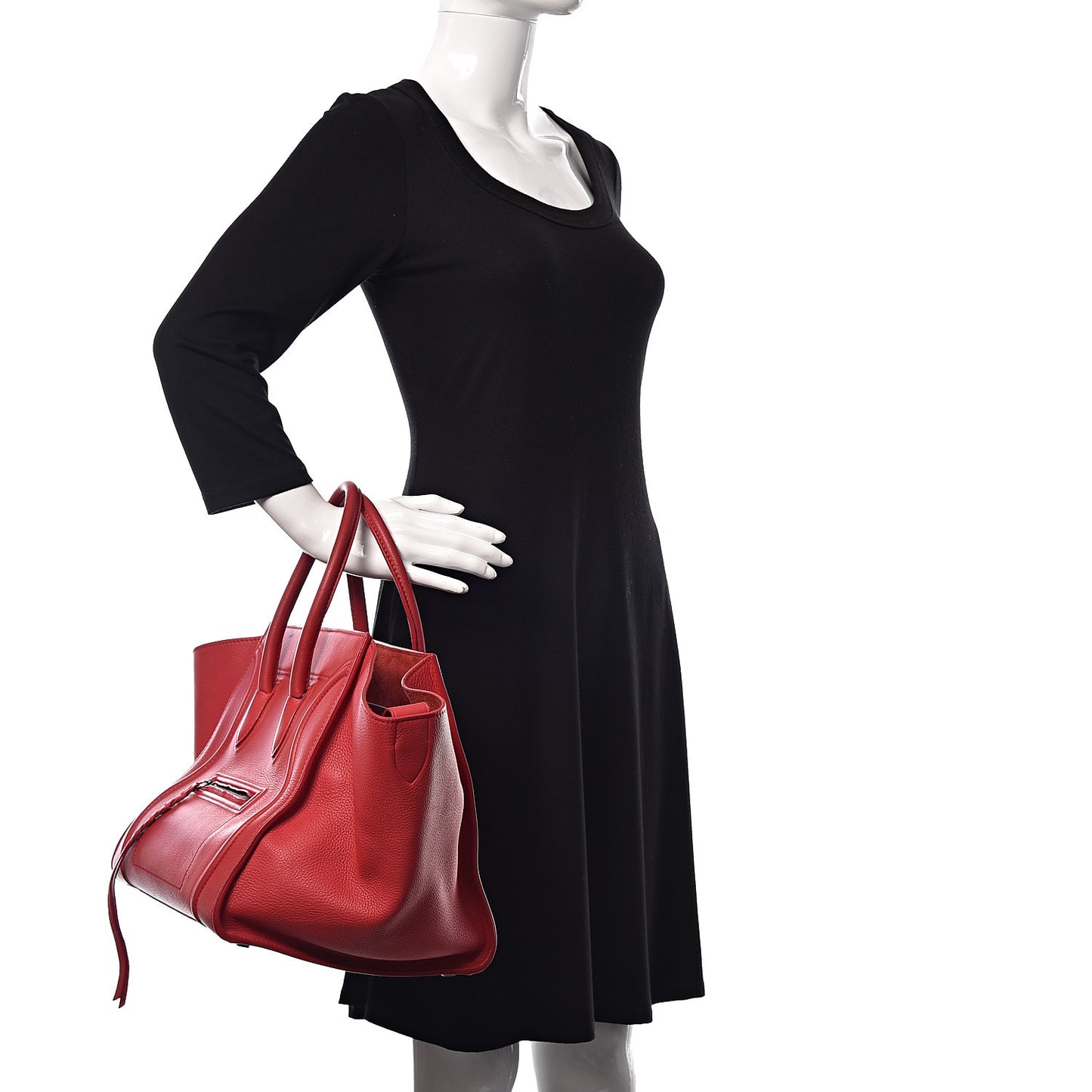 Supple Calfskin Medium Phantom Luggage Vermillion