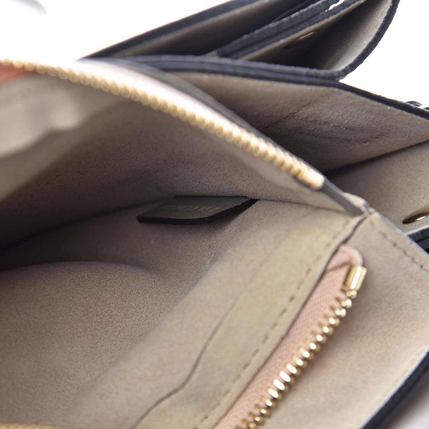 Chloe Calfskin Suede Medium Faye Shoulder Bag Motty Grey 9 of 10