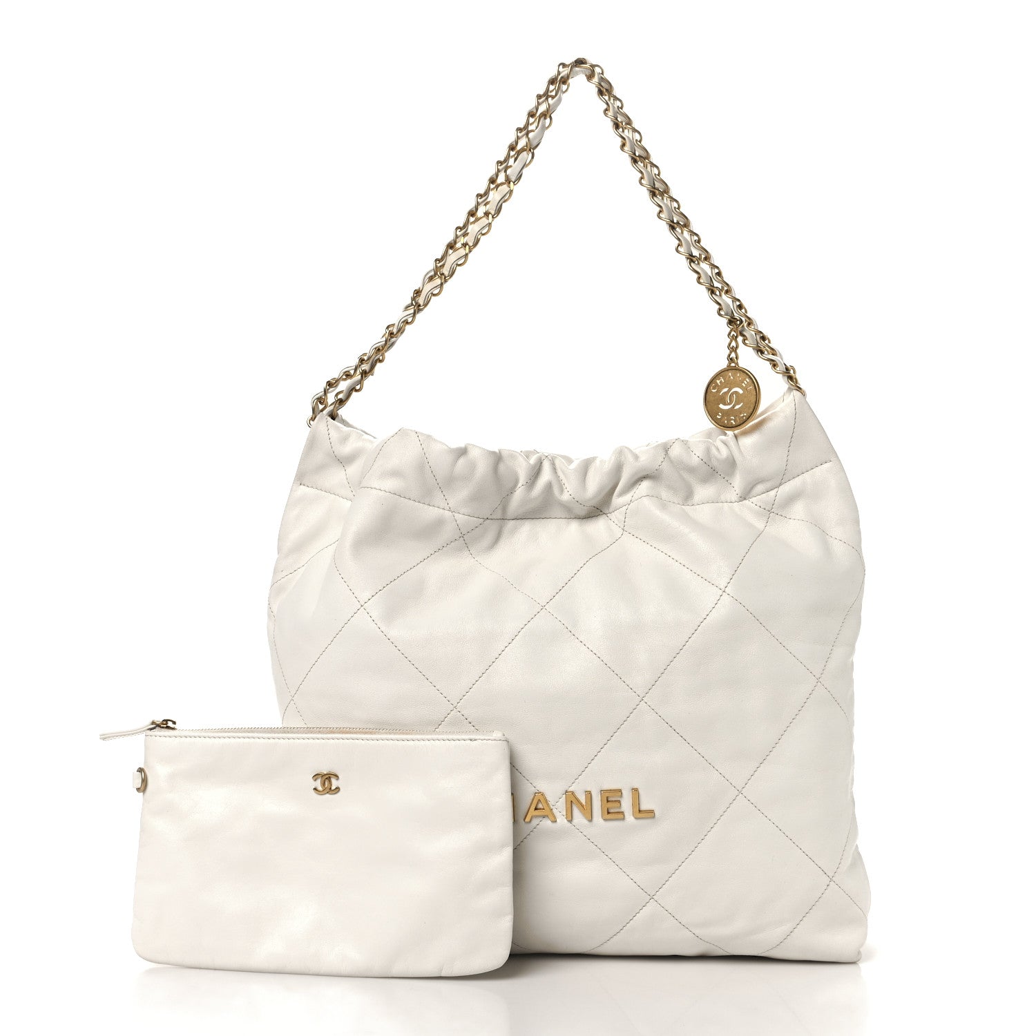 Chanel Shiny Calfskin Quilted Chanel 22 White 2 of 12