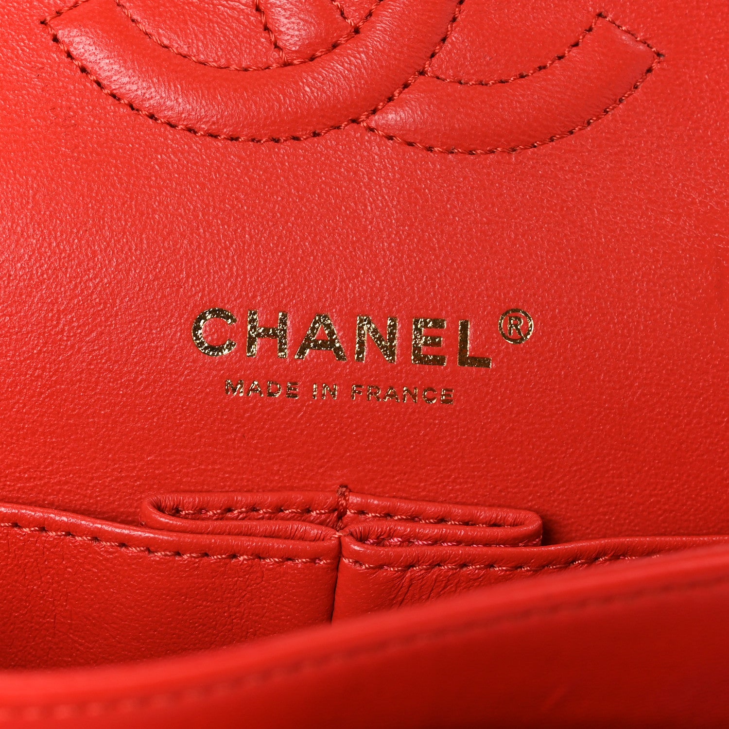 Chanel Lambskin Chevron Quilted Medium Double Flap Red 5 of 9