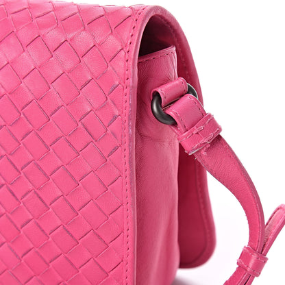 Bottega Veneta Nappa Intrecciato Mini Flap Crossbody Fuchsia 20 of 21