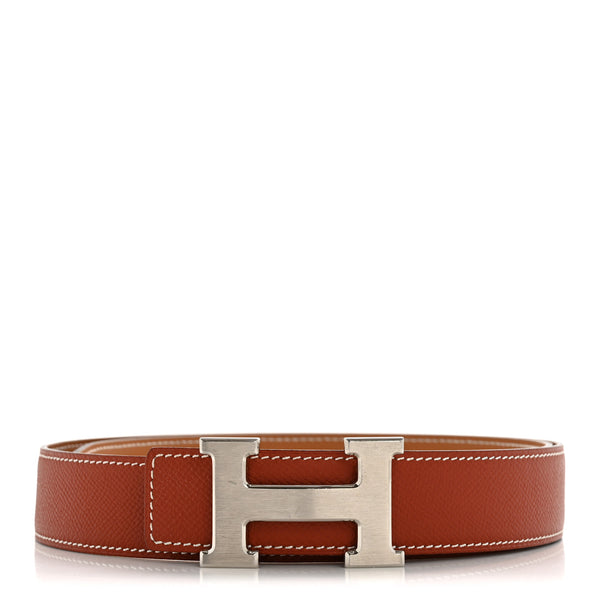 Hermes Epsom Tadelakt 32mm H Belt 85 Brique Gold 1872354