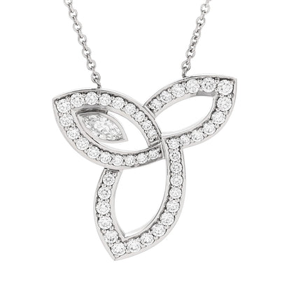 Harry Winston Platinum Diamond Lily Cluster Pendant Necklace 4 of 6