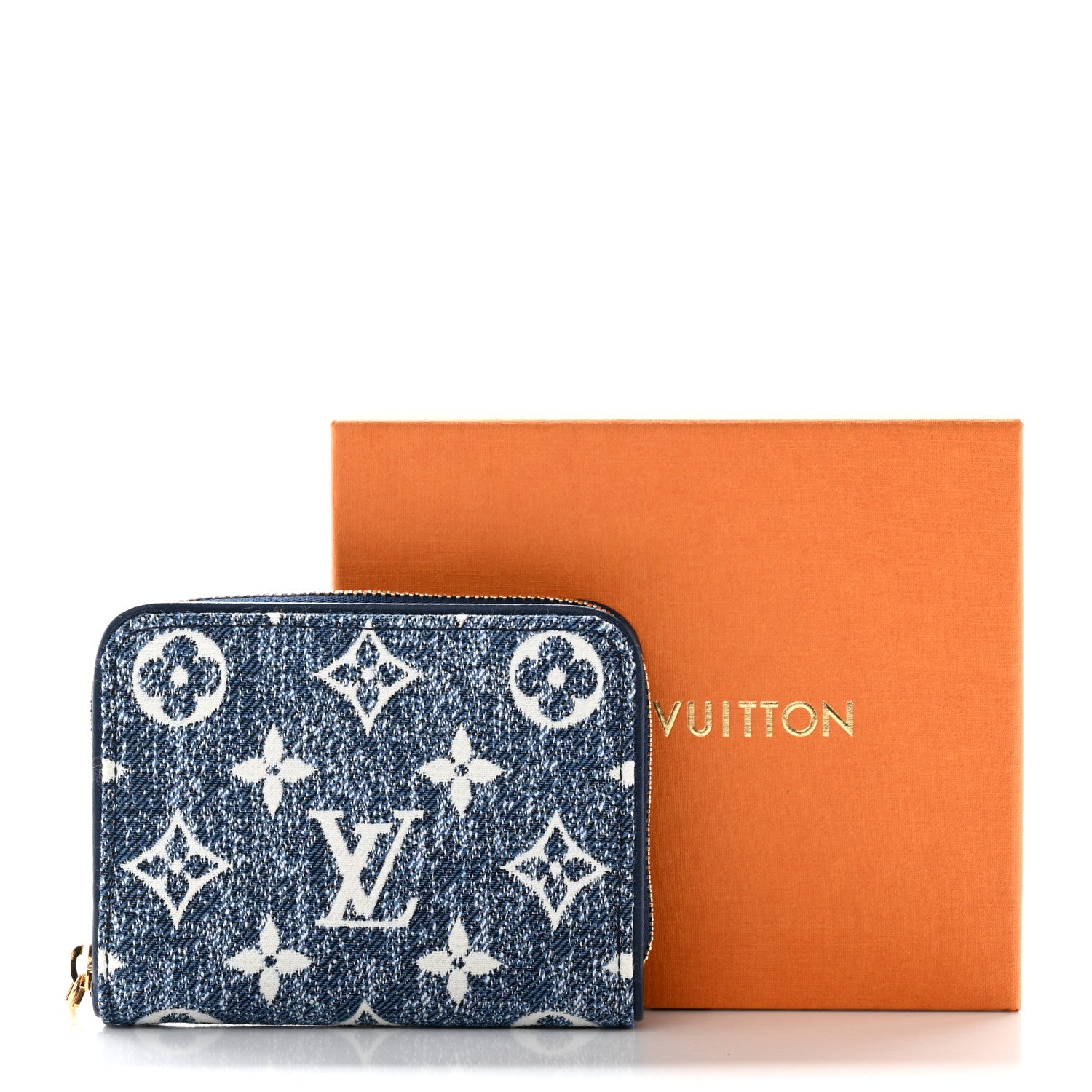 Louis Vuitton Denim Monogram Jacquard Zippy Coin Purse Bleu 9 of 9