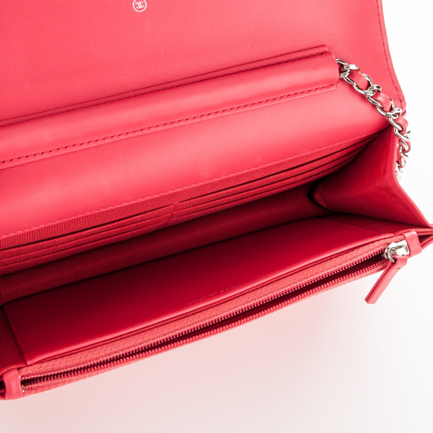 Chanel Patent Quilted Wallet On Chain WOC Pink 5 of 8