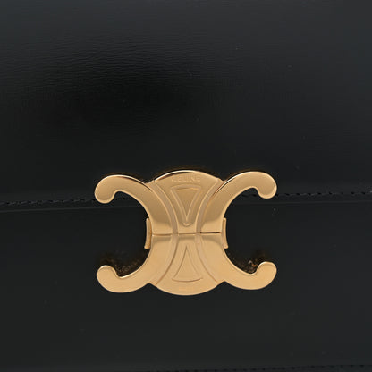 Celine Shiny Calfskin Medium Triomphe Shoulder Bag Black 8 of 10
