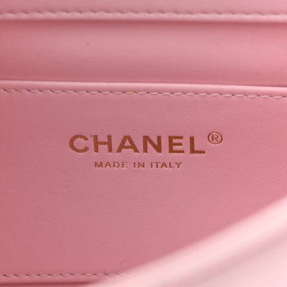 Chanel Pearly Lambskin Quilted Pearl Small Flap Pink 6 of 11