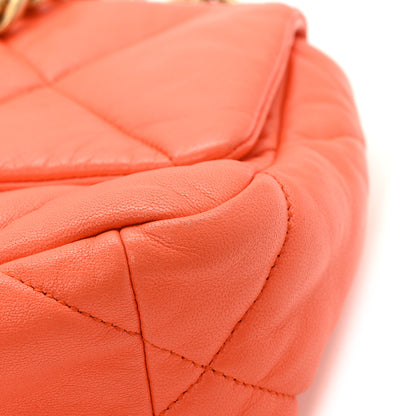 Chanel Goatskin Quilted Medium Chanel 19 Flap Orange 11 of 12