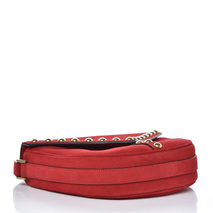 Saint Laurent Suede Y Studs Crossbody Bag New Red 4 of 8