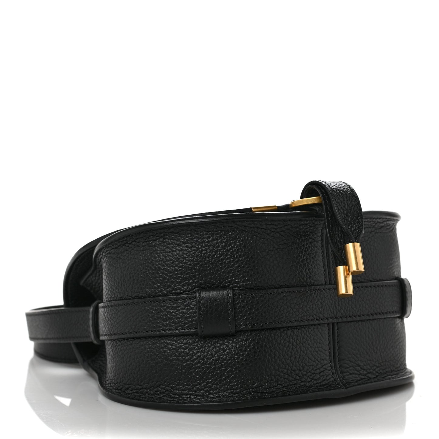 Calfskin Mini Marcie Round Crossbody Bag Black
